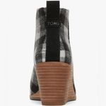 Toms NEW  CLARE BOOTS Flannel Plaid Ankle Booties Black Gray Sz 8.5 Photo 3
