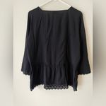 Loft Peasant Top Square Neckline Lace Trim Ruffles Peplum Hem Cottagecore NWT M Photo 5