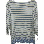 Talbots  Embroidered Striped Tee Shirt Size Large Photo 0
