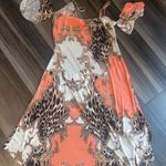 Venus Orange and Beige Patterned Dress Photo 6