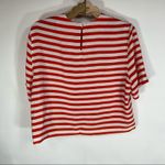 Vintage Chaus Red White Striped Blouse Short Sleeve Sz Medium Photo 5