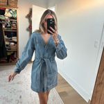 EXPRESS long sleeve denim mini dress Photo 0