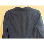 Banana Republic Women's Navy Eyelet Peplum Blazer - Size 12 Photo 6