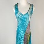 Johnny Was NWOT  Biya Silk Blue Sleeveless Long Maxi Dress Size S Photo 2