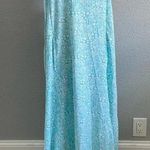 Peach‎ Maxi Dress Size Medium Pockets Spaghetti Strap Tassels Green Photo 0