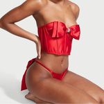 Victoria's Secret Big bow VS DREAM ANGELS RED CUPPED BOW BRA TOP CORSET BUSTIER 34DD Photo 1