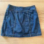 Free People  Blue Cord a Little Closer Denim Jean Button Down Mini Skirt Size 4 Photo 5