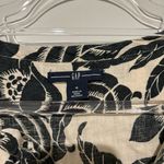 Gap  Linen Floral button‎ front dress Black Cream Pockets Size 6 Photo 2