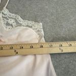 Vintage 80s Sara Beth Satin Cami Top Small Pink White Lace Embroidered Beaded Photo 9