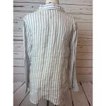 Jones New York ‎ Blouse Medium Long Sleeve 100% Linen Shirt Stripe Beach Comfort Photo 2