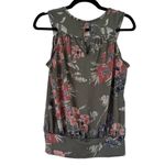 Lily White Green Floral Crochet Lace Tank Top Blouse Size Medium Photo 1