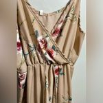 Flowy Romper Dress. Size: Large Tan Floral (192) Photo 2