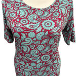 LuLaRoe Dress XL Red Blue Paisley Photo 1