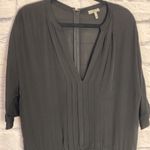Joie  Benoite black sheer silk short sleeve romper medium Photo 2