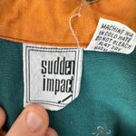 Vintage Sudden Impact Teal Button Down Shirt Women’s Small 100% Cotton Blue Photo 2