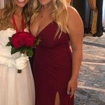 Maroon Red Maxi Dress with Two Slits Size L Photo 0