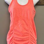 Athleta  Heather Bright Orange Razorback Tank Top Vertical Rouging Stripes-Med Photo 0