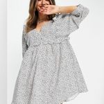 ASOS Design Sz 8 Oversized Puff Sleeves Ruffles Covered Button Up A-line Cotton Photo 6
