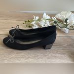 Coach ODELLA JACQUARD BLACK BOW ROUND TOE GUNMETAL GRAY HEELS 8M Photo 2