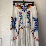 Embroidered Maxi Skirt White Boho Bohemian Cottagecore Festival Long Skirt M Size M Photo 2