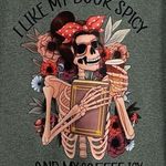 Book shirt skeleton chick medium NeW floral Photo 1