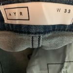AYR  Medium Blue Straight Leg The Pop Frayed Raw Hem Jeans 33 Photo 13