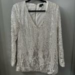 Majorelle NWOT  Ash White Silver Sequin Mini Dress Long Sleeve Size Small Photo 1
