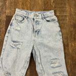 PacSun  high-rise straight distressed light wash button butterfly denim jeans Photo 2