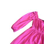 Kobi Halperin Stavy Pleated Smocked Mini Dress Satin Square Neck Size Small Pink Photo 3