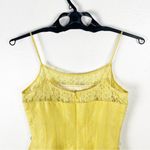 Kay Unger 100% Silk Canary Yellow Spaghetti Straps Pleated Dress, Size 6 Photo 7