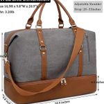 Weekender Overnight Bags for Women Large Leather Canvas Travel Duffle Bag with Shoe Compartment Photo 5