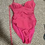 JONATHAN SIMKHAI Satin Ruched Cup Underwire Dragon Fruit Swimsuit Photo 11