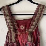 Handmade Sequin Beaded Festival Top Crochet Trim Sleeveless Tie Back Blouse Red Photo 5