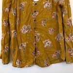 Billabong  Forget Me Knot Shirt Mustard Yellow V-Neck Button Down Blouse JRS XS Photo 5