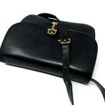 CELINE Vintage Horse Carriage Bag – Black Leather Crossbody - Gold Logo Hardware Photo 9
