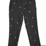 PacSun High Rise Daisy Embroidered Faded Black Straight Leg Jeans Size 25 Photo 1
