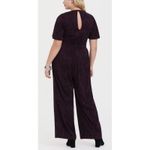 Torrid  2 Plum Floral Lace Print Flutter Sleeve Wide Leg Jumpsuit  2x 18 20 NWT Photo 1