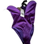 ZARA NWT   Strapless Corset Sweetheart Neckline Bustier Purple Swimsuit Photo 7