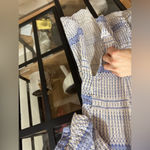 Maeve Anthropologie  Yarn Dyed Lena Tunic Top 3/4 long balloon Sleeves Oversized Photo 6