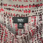 Women's Short Sleeve Sheer Square Neck Elastic Waist Flare Ruffle Hem Top Sz XL Gray Photo 4