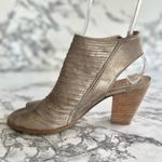 Paul Green Cayanne Booties Ankle Metallic Open Toe Block Heel 6 Champagne Chic Photo 8