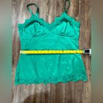 Vintage Lace Padded Christmas Green Satin Slip Cami Large Coquette Holiday Cute Photo 11