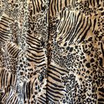 Vintage Anna & Frank 100% Silk Animal Print Short Sleeve Button Down Shirt Large Tan Photo 4