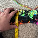 OP Rainbow Splatter Halter Bikini Top Juniors Size Medium / 7 - 9 NO PADDING Photo 2