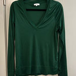 Reiss  Deep Green Long Sleeve V-Neck Top Photo 0