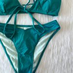Cupshe NWT  Teal Shimmer Bikini Set Size Small Photo 2