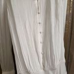EXPRESS  White Silky Button Down Long Sleeve Bodysuit Blouse Medium Photo 2