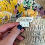 Shoshanna Cece Smocked Floral Print Top Yellow Square Neck Blouse Size M Photo 5