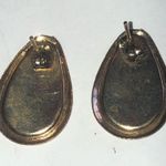 Gold Tone and Peach Shimmer Retro Vintage Teardrop Earrings Photo 3