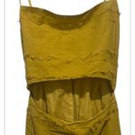 Cotton Candy Cut Out Elegant Mustard Dress Size Medium NWT Gold Photo 2